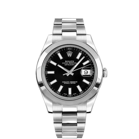 Rolex Datejust 41mm Black Dial Oyster Stainless Steel Watch 116300