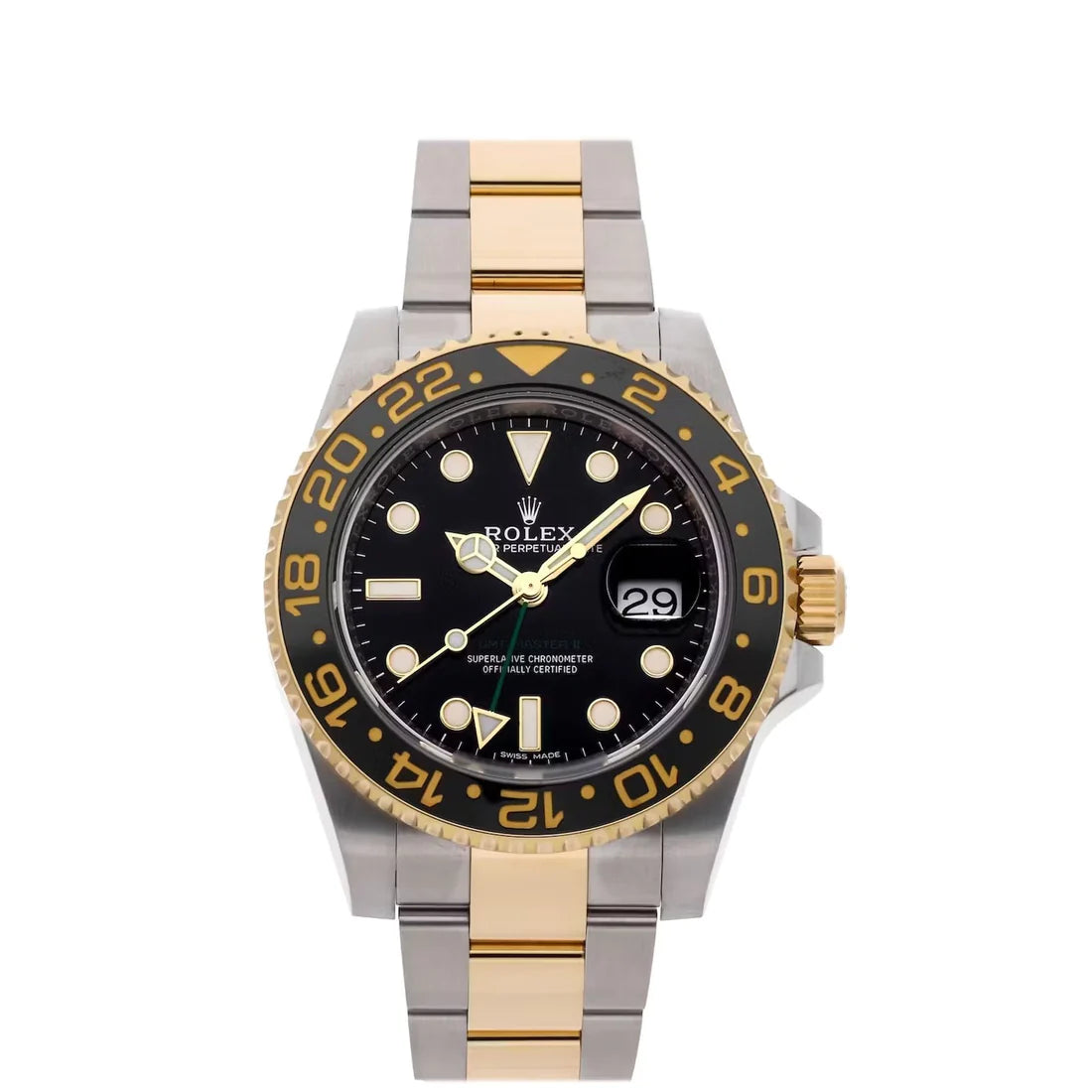 Rolex GMT-Master II 40mm 18k Yellow Gold Black Dial Ceramic Watch ...