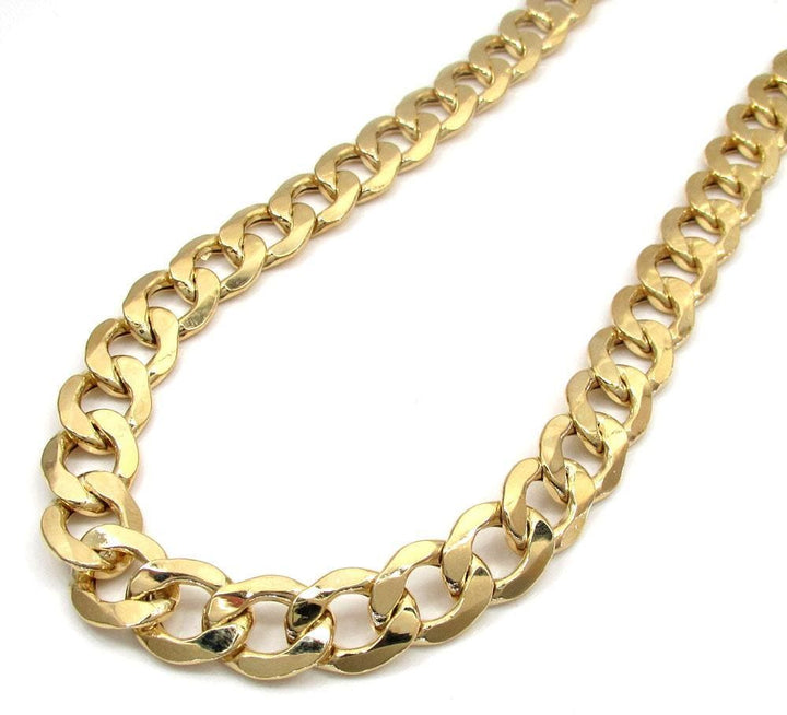 11MM 10K Yellow Gold Cuban Link Chain Necklace, Chain, Jawa Jewelers, Jawa Jewelers