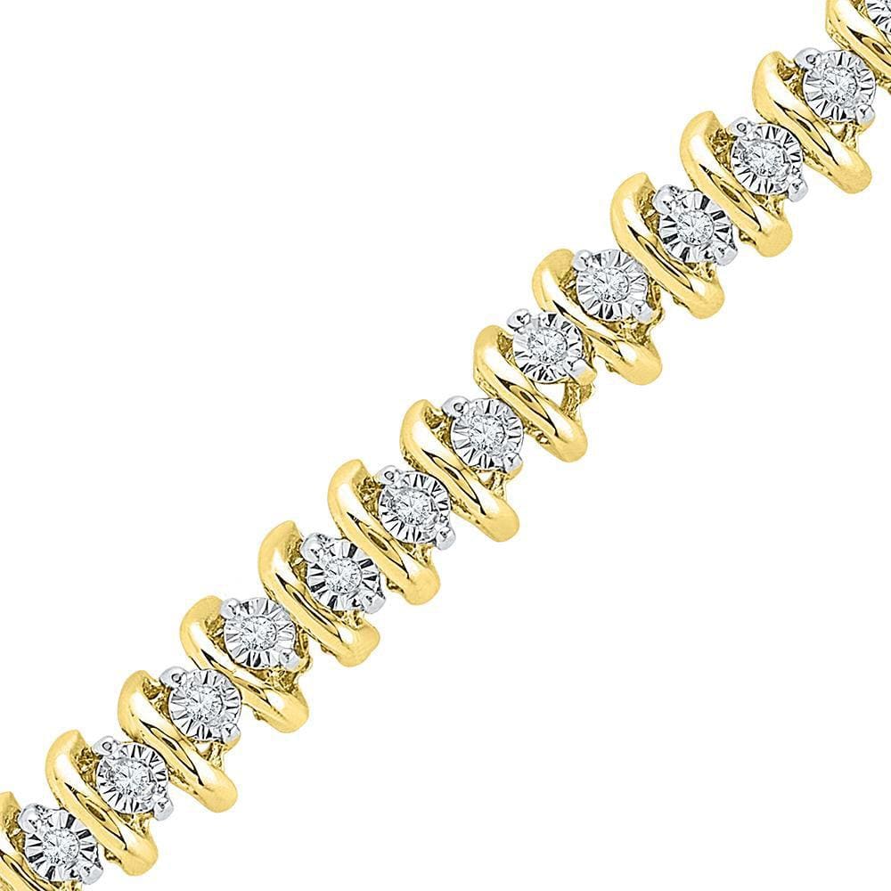 yellow gold Diamond Tennis Bracelet