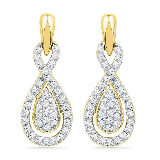 Yellow Gold Diamond Dangle Earrings