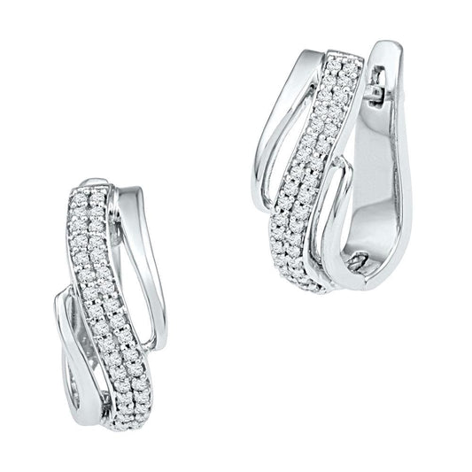 white gold Diamond Hoop Earrings