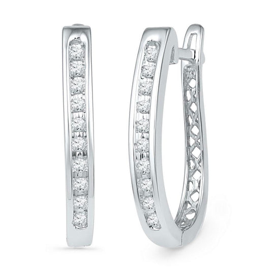 white gold diamond hoop earrings