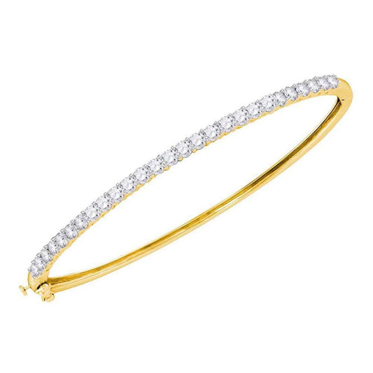 14k Yellow Gold Diamond Bangle Bracelet