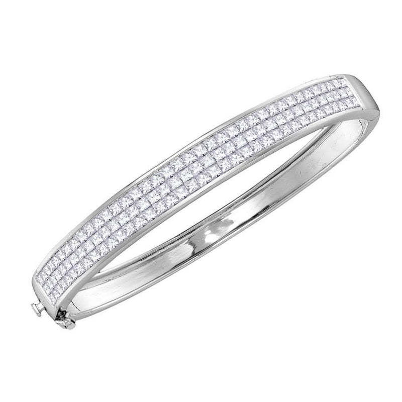 14k white gold diamond bangle bracelet