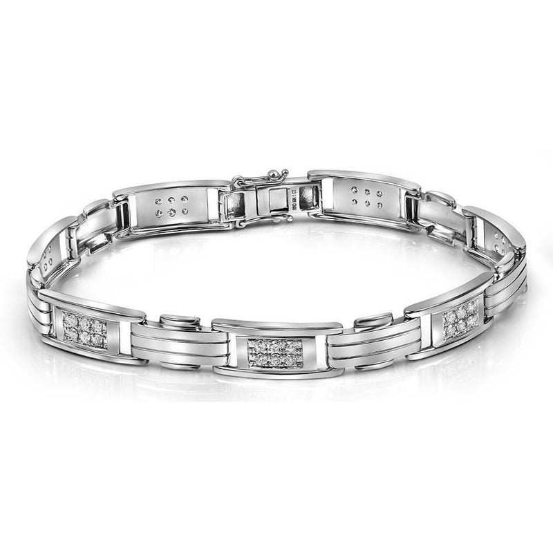 10K white gold diamond bracelet