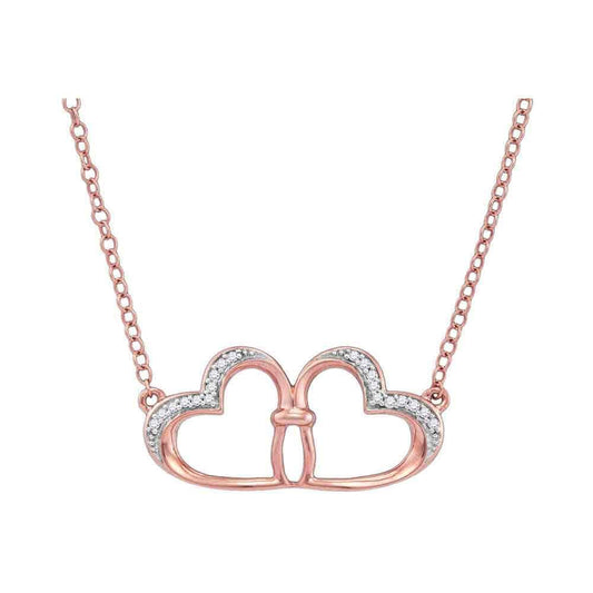 10K Rose Gold Womens Diamond Heart Pendant