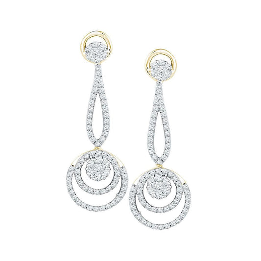 diamond cluster dangle earrings