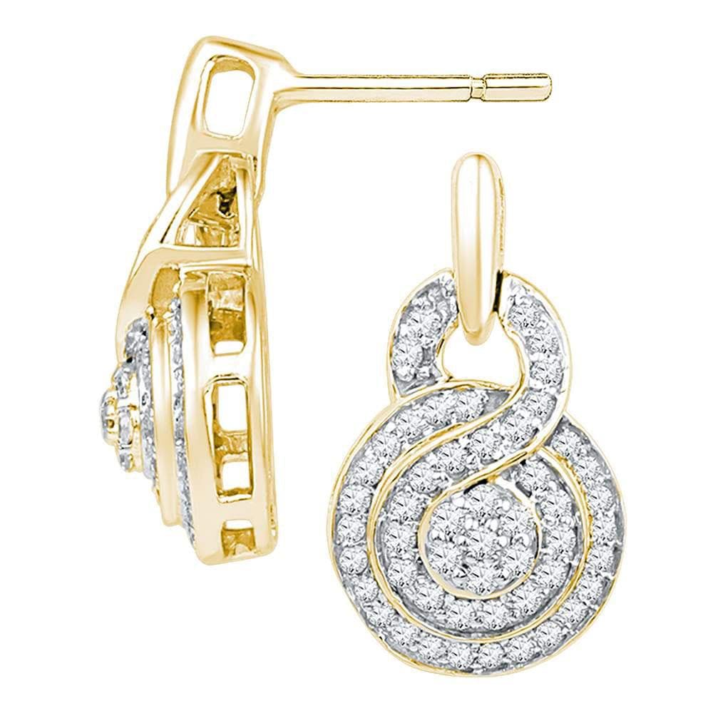 diamond concentric circle earrings