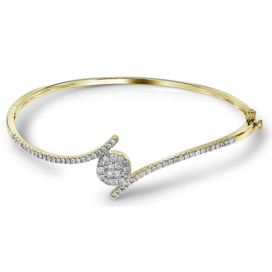 14k Yellow Gold Diamond Bangle Bracelet