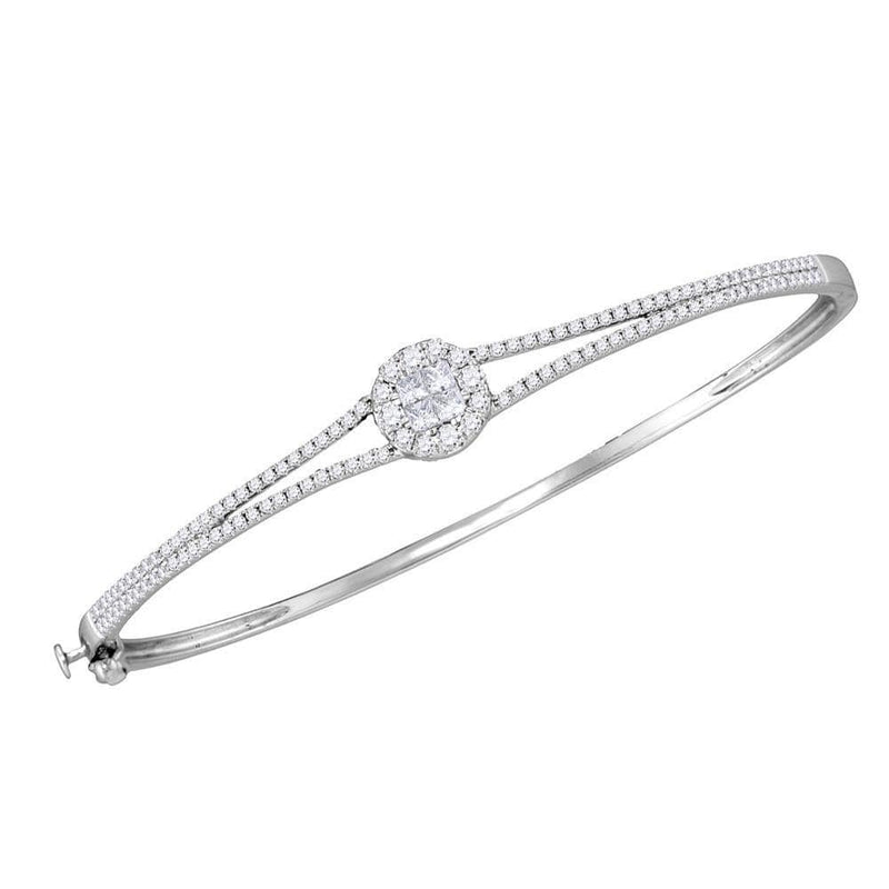 14k white gold diamond bangle bracelet