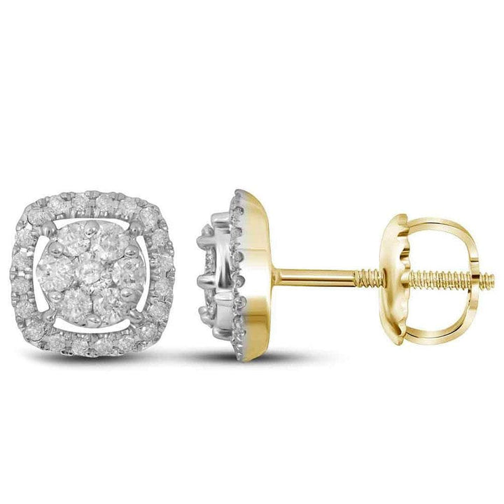 Square diamond cluster earrings