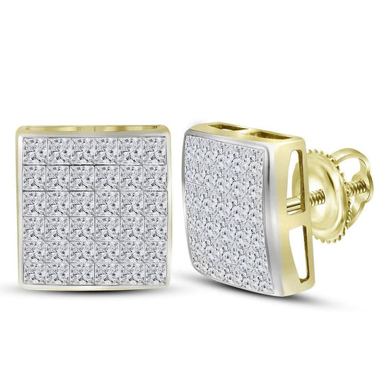 Yellow Gold square Diamond Earrings