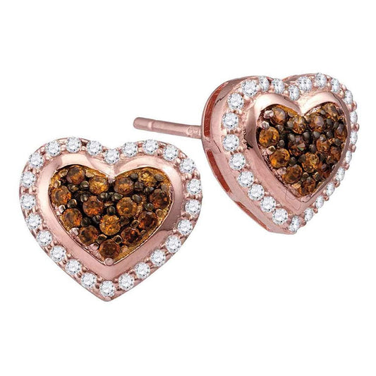 rose Gold brown Diamond Earrings