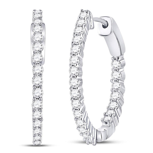diamond inside outside hoop earrings