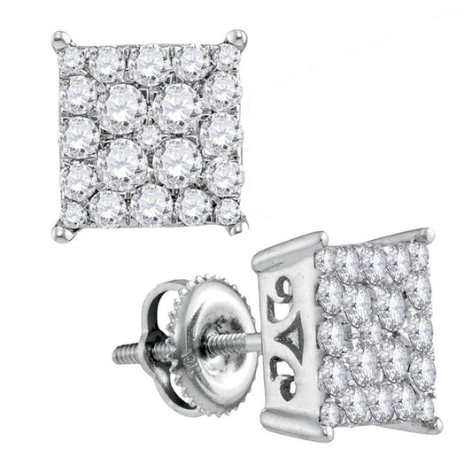 Diamond Square Stud Earrings