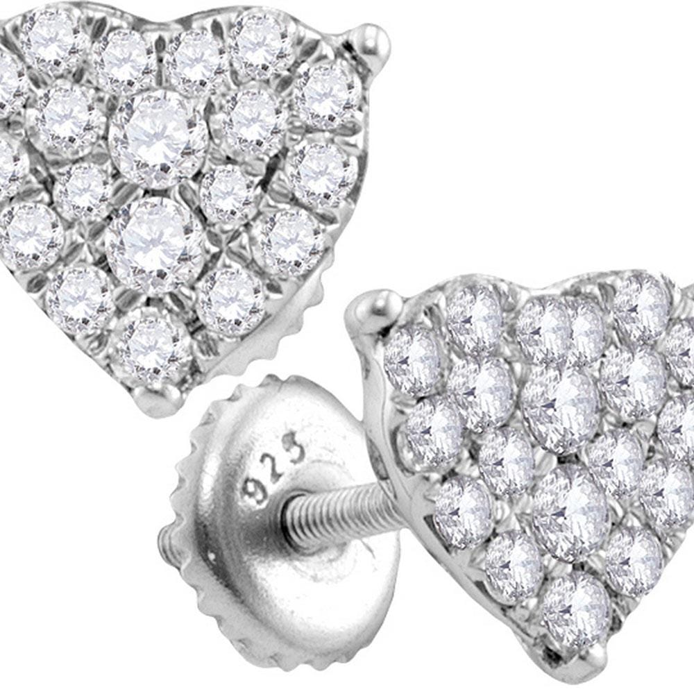 Diamond Cluster Heart Earrings