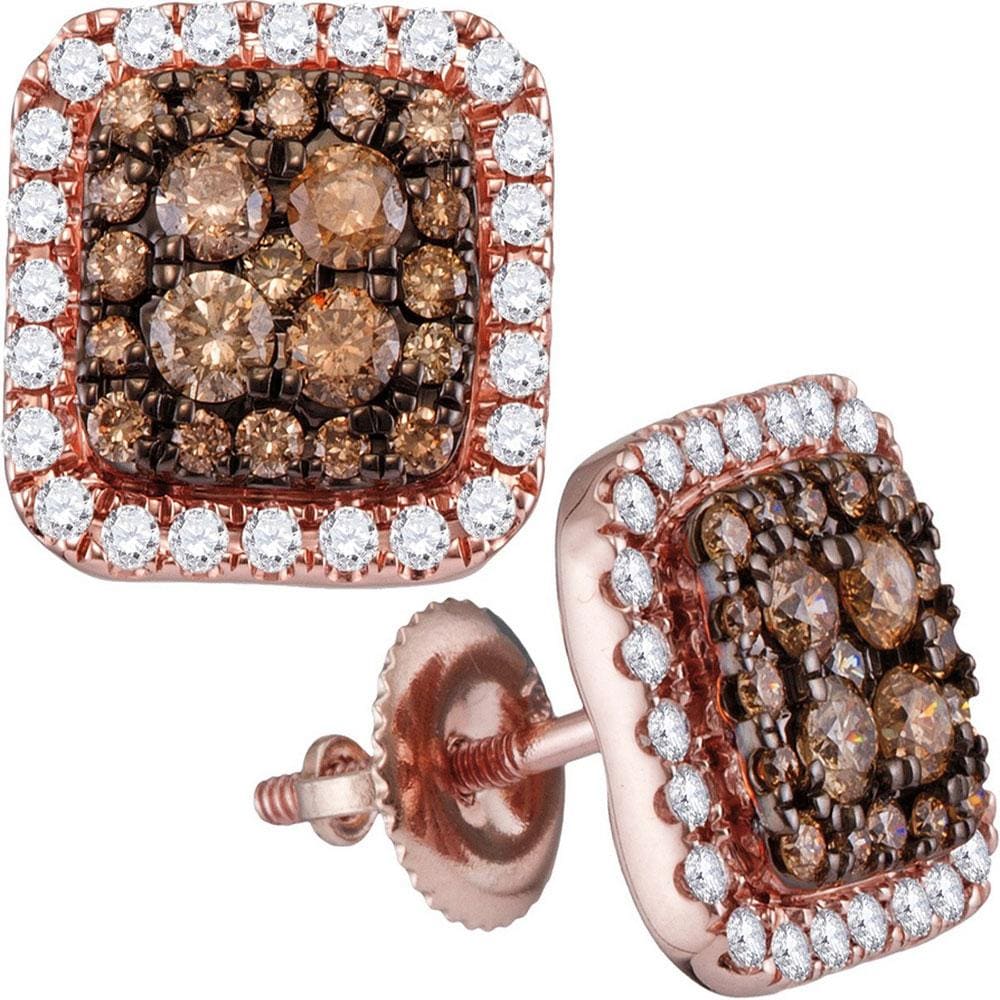 Diamond Square Frame Cluster Earrings