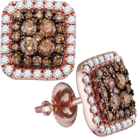 Diamond Square Frame Cluster Earrings