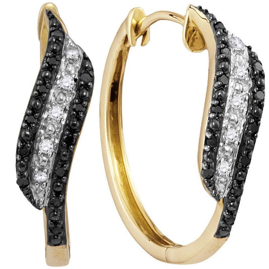 Black Diamond Hoop Earrings