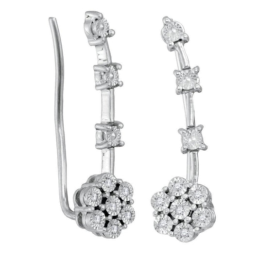 Diamond climber earrings