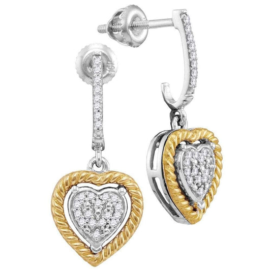 Diamond Heart Dangle Earrings