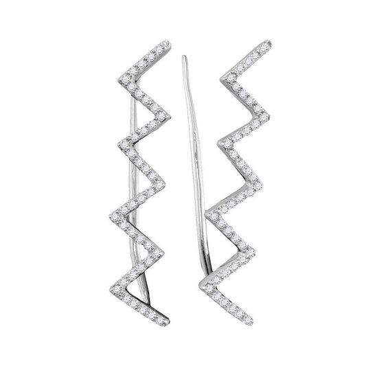 Diamond Chevron Climber Earrings