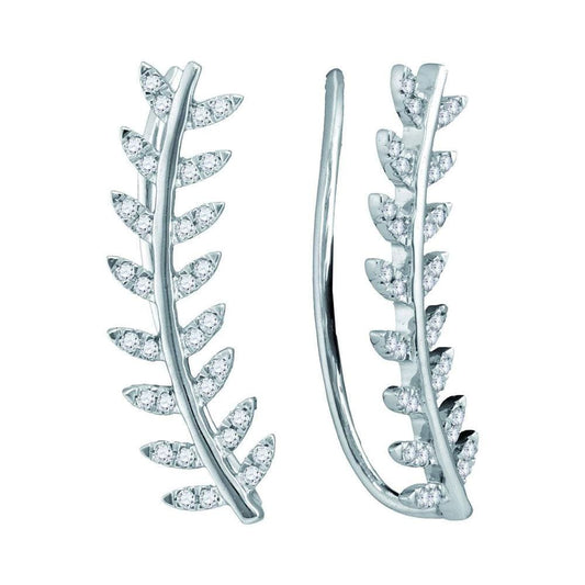 Diamond Leaf Climber Earrings