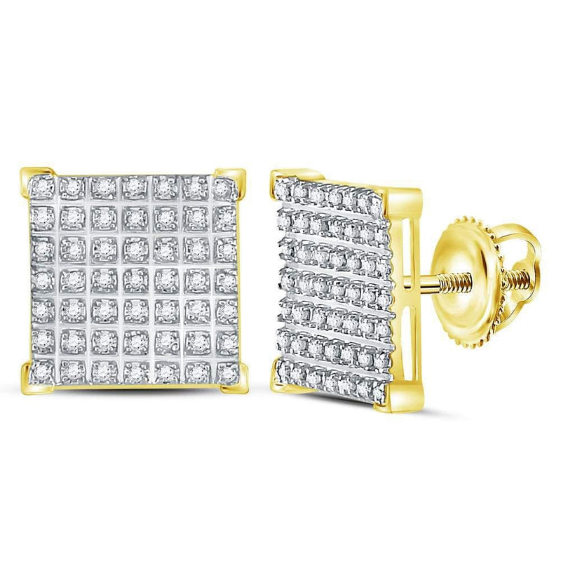 Square Diamond Cluster Earrings