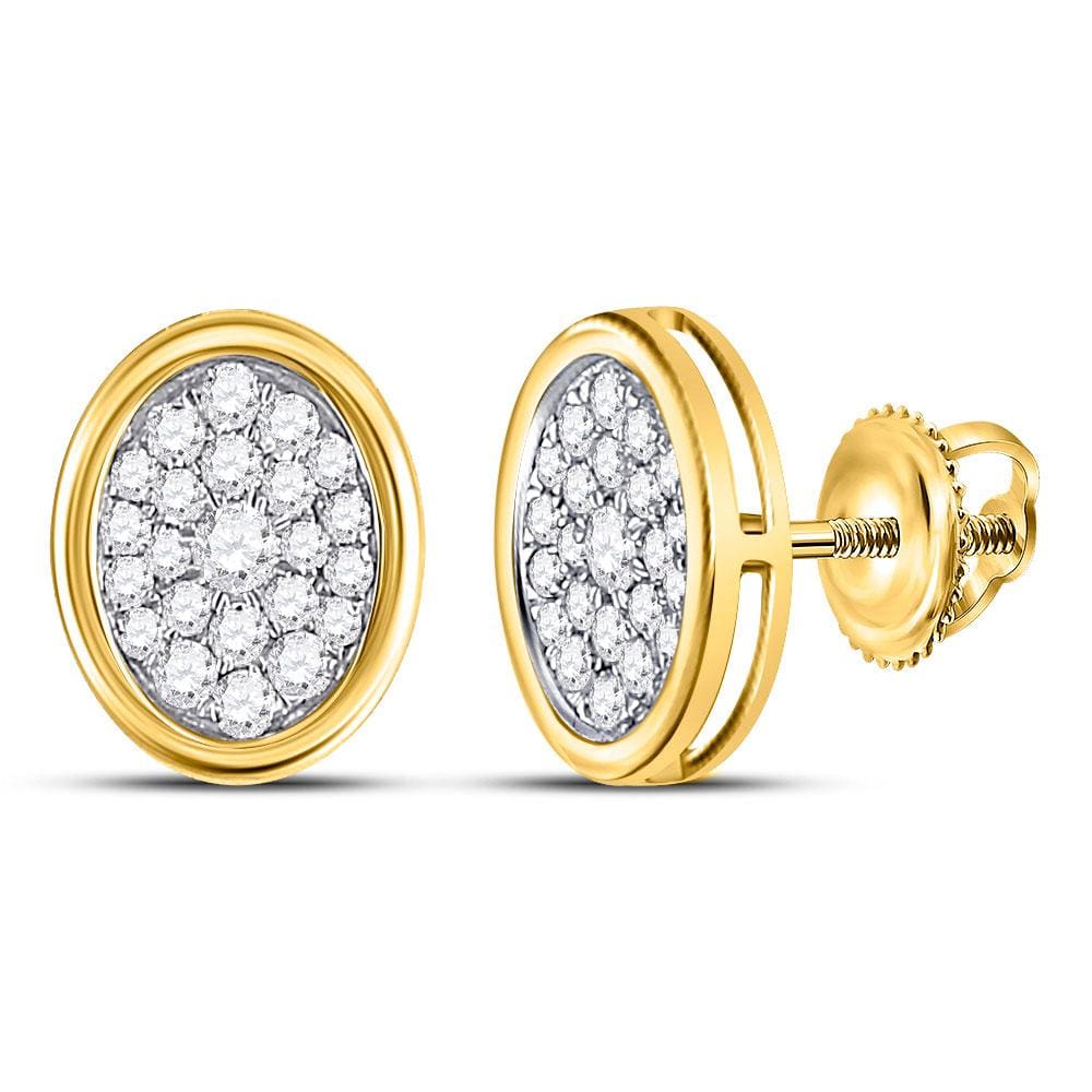 diamond cluster earrings white gold