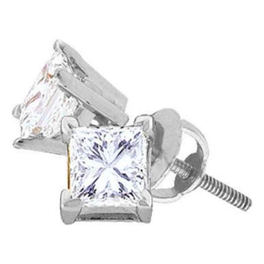 Princess Diamond Solitaire Stud Earrings