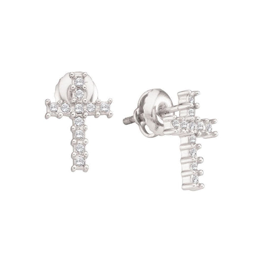 Diamond Cross Stud Earrings
