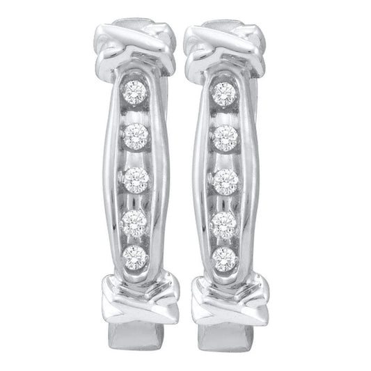 Channel-set Diamond Hoop Earrings