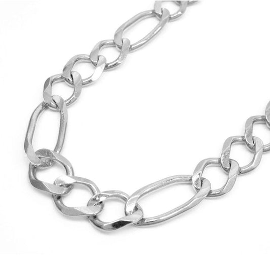 8.5MM 10K White Gold Figaro Link Chain, Chain, Jawa Jewelers, Jawa Jewelers