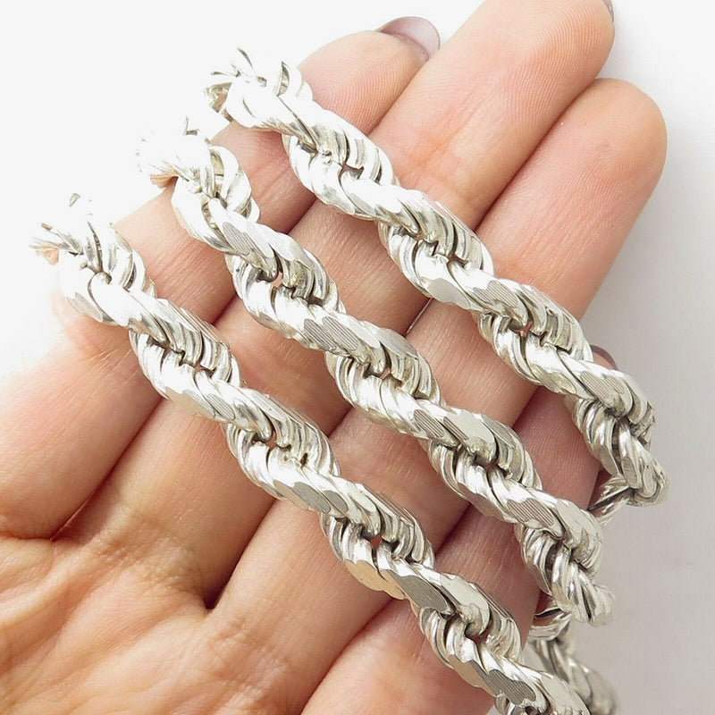 sterling silver rope chain mens on hand