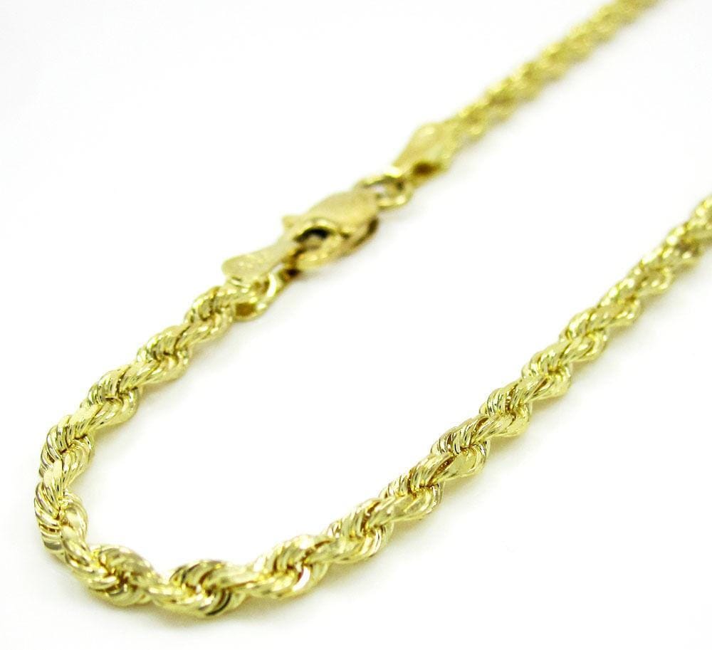 10K Y.Gold Solid Rope Bracelet 6mm 8