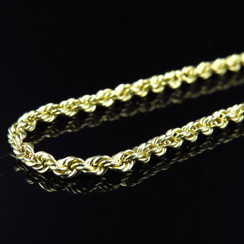 10k yellow gold hollow rope chain