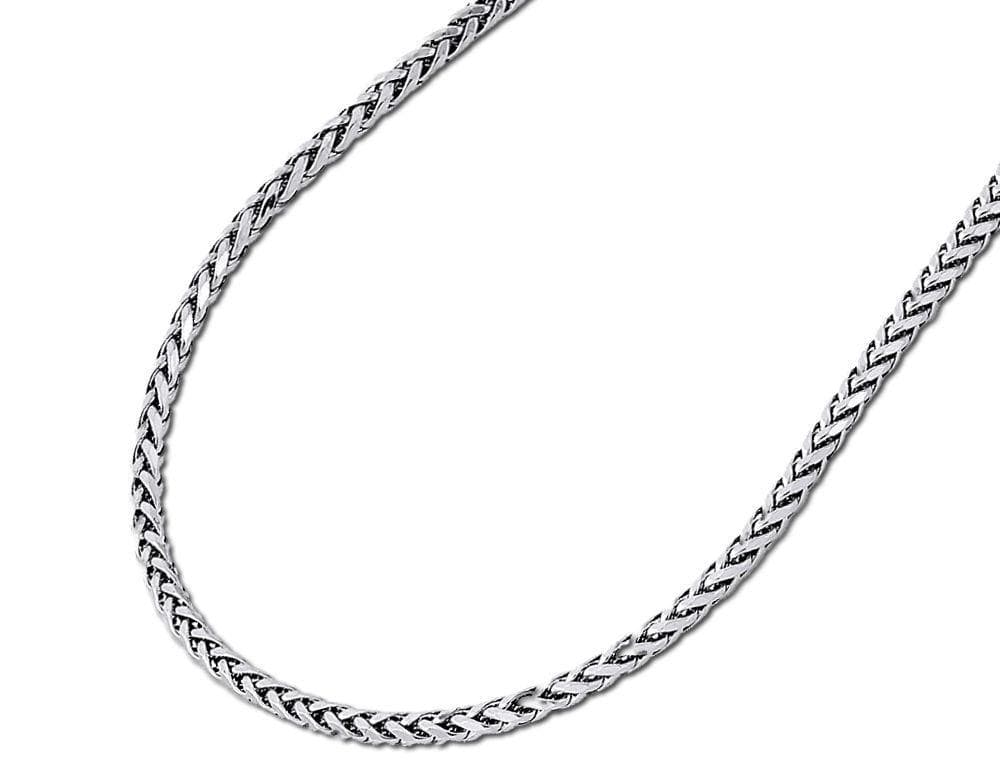 10K white gold rounded palm chain