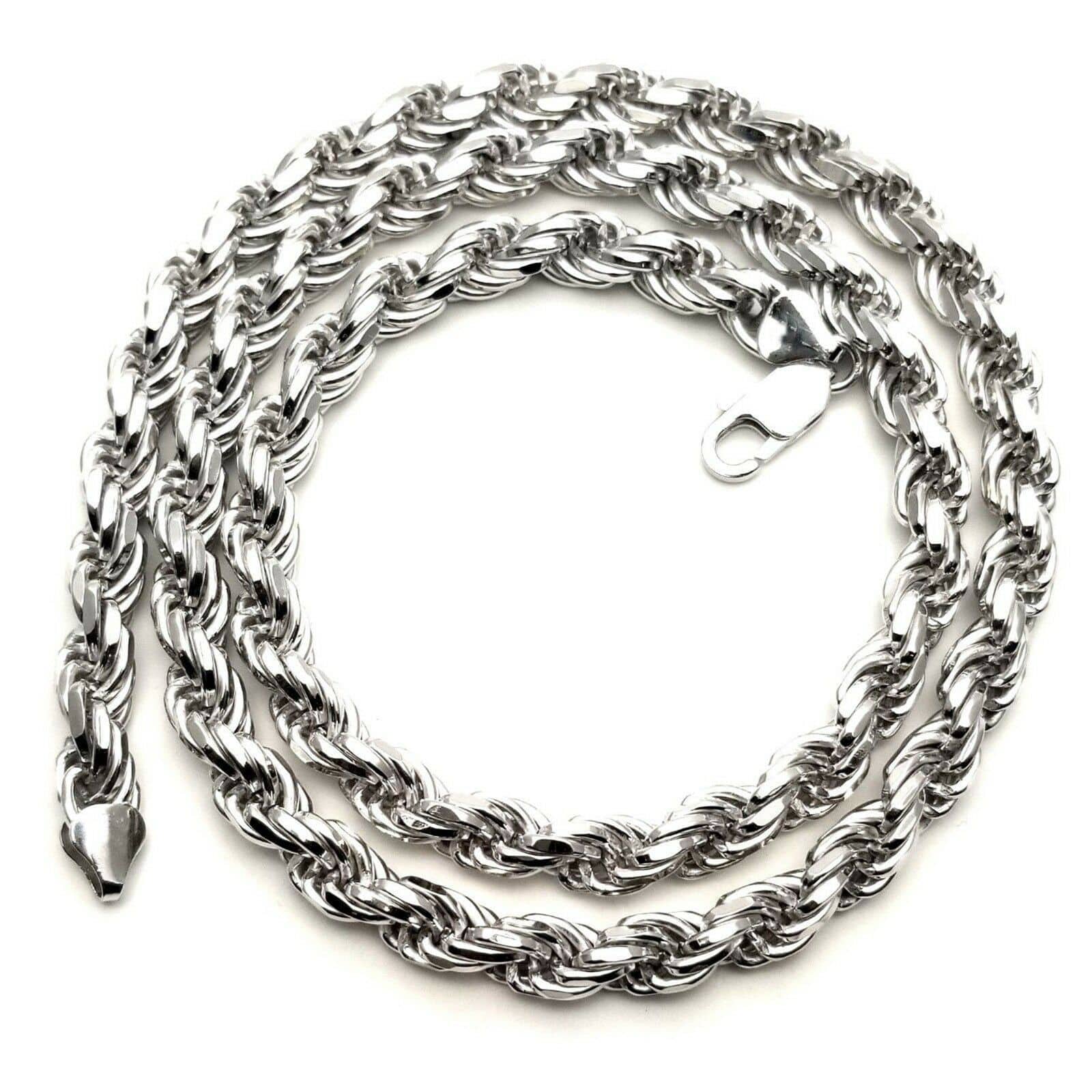 925 Sterling Silver 6MM Rope Chain Necklace - Main Image