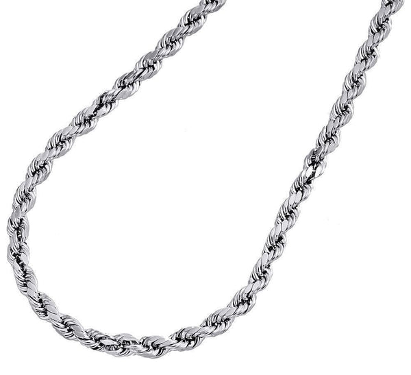 White Gold 5mm Rope Chain necklace