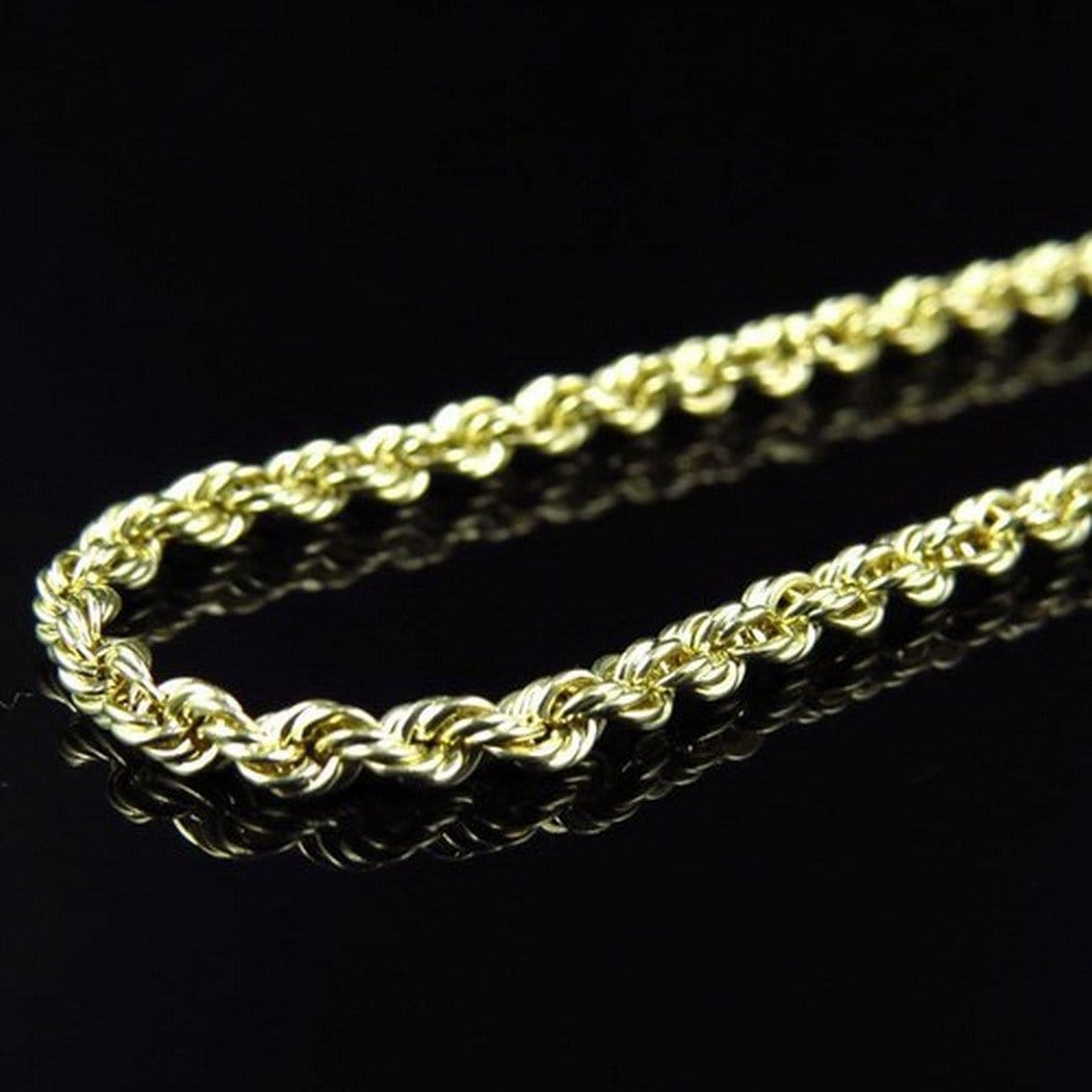 10K Yellow Gold 6MM Diamond Cut Rope Chain Necklace 20 - 28 Inches - Jawa Jewelers
