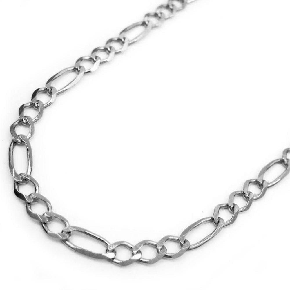 2.5MM 10K White Gold Figaro Link Chain, Chain, Jawa Jewelers, Jawa Jewelers
