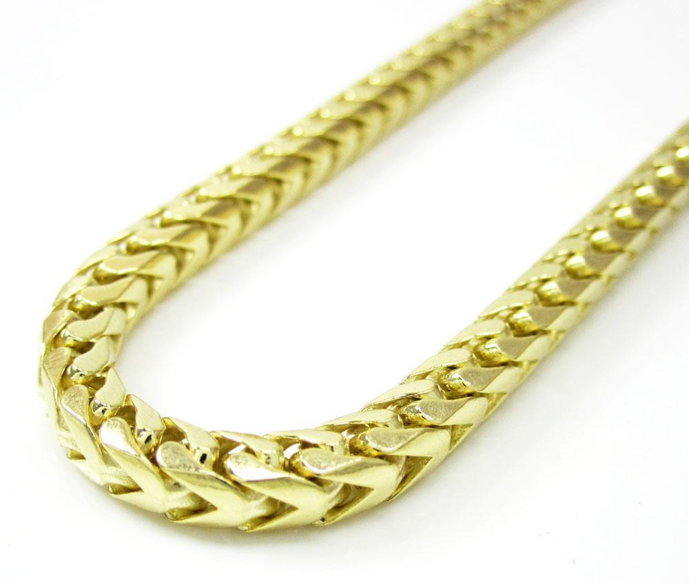 Men's 14k Yellow Gold Solid Franco Chain Bracelet