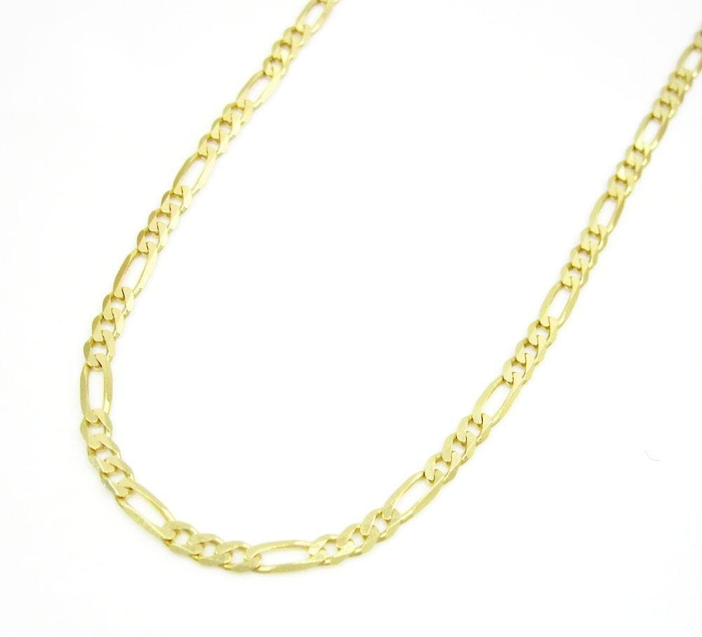 2.5MM 10K Gold Hollow Figaro Link Chain, Chain, Jawa Jewelers, Jawa Jewelers
