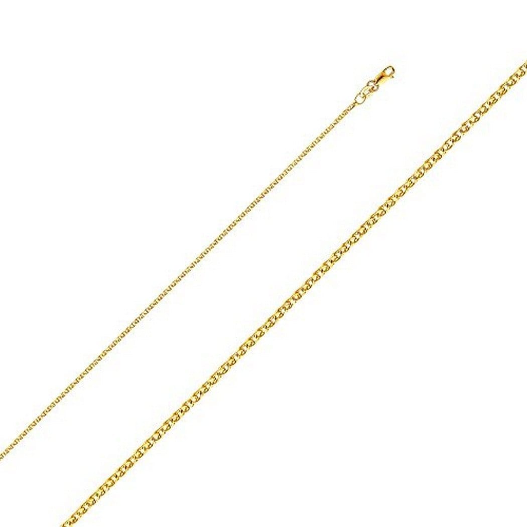 14K Yellow Gold 1.4MM Flat Open Wheat Chain Lobster Clasp 16 , 20 , 24 Inches, Chain, Jawa Jewelers, Jawa Jewelers