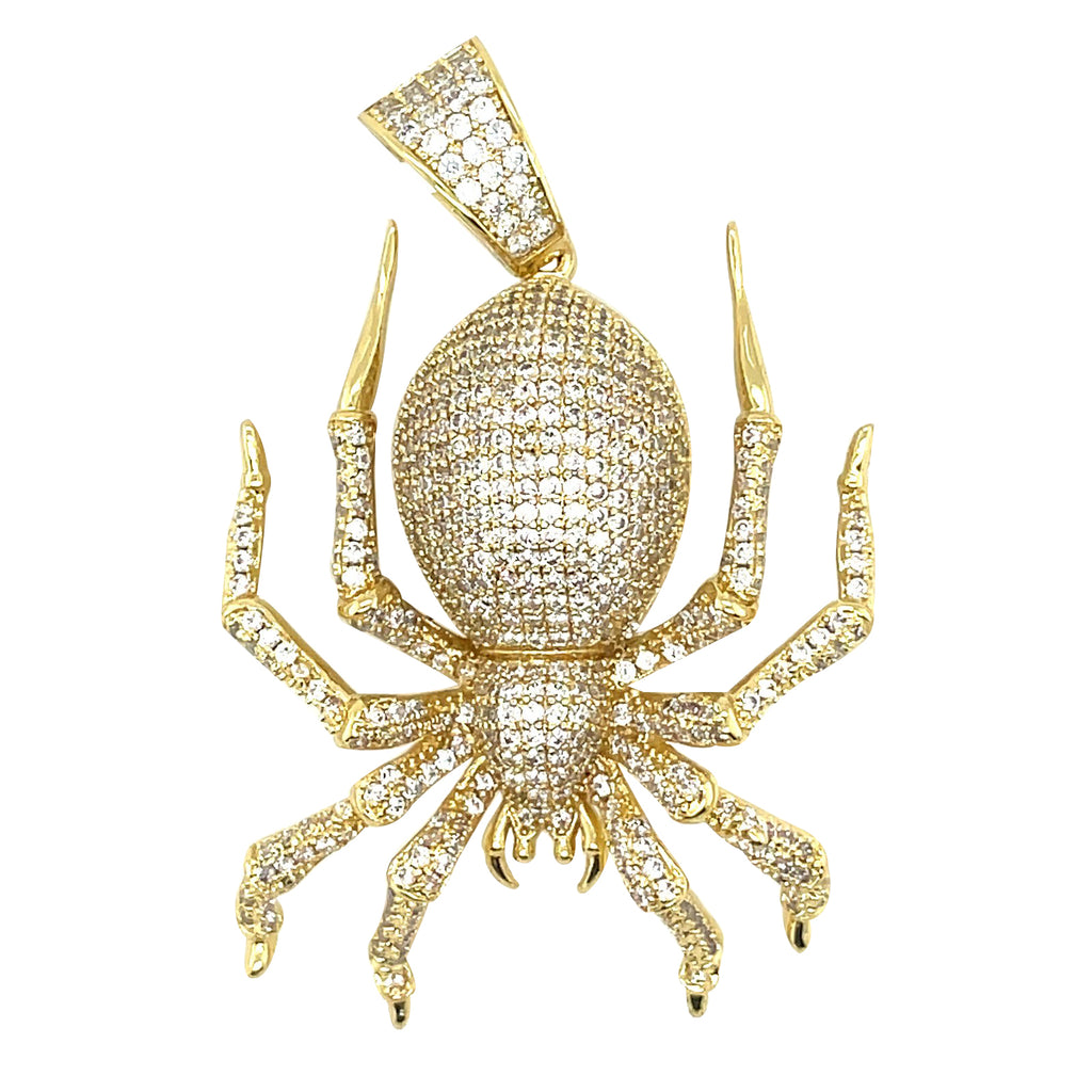 18K Gold Plated Hip Hop Spider Brass Cz Pendant