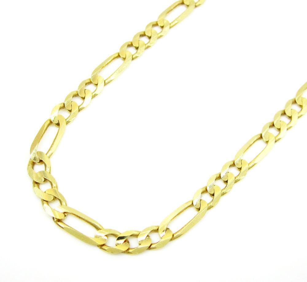 4MM 10K Gold Hollow Figaro Link Chain - Main Image