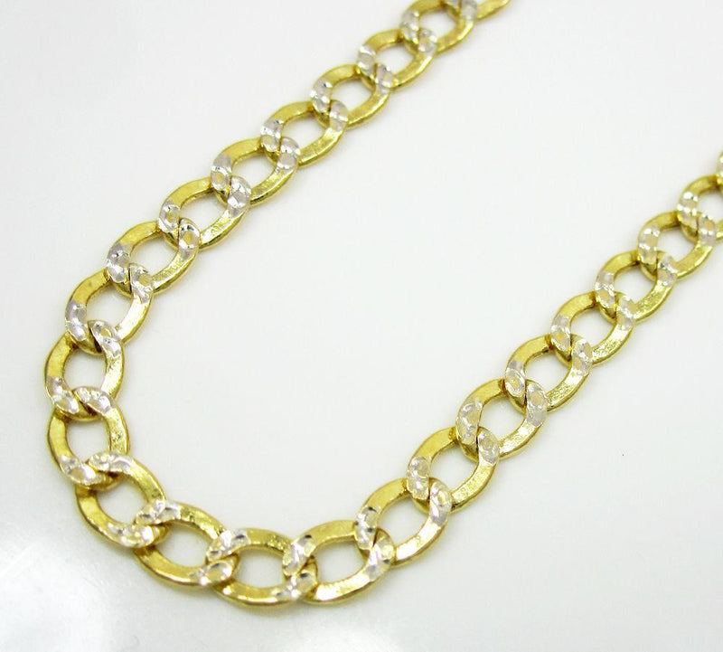 3MM 14K Yellow Gold Pave Cuban Chain Necklace, Chain, Jawa Jewelers, Jawa Jewelers