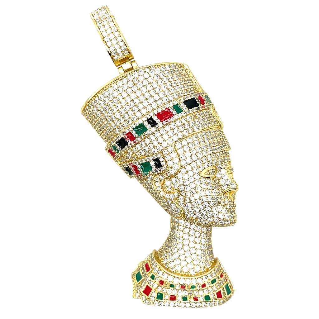 18K Gold Plated Hip Hop Cleopatra Brass Pendant
