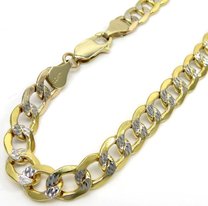 6.5MM 10K Yellow Gold Hollow Pave Cuban Chain, Chain, Jawa Jewelers, Jawa Jewelers